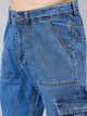 Men's Light Blue Baggy Denim Cargo