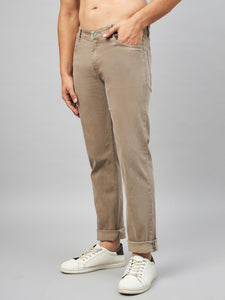 Men's Beige Relaxed Fit Jeans