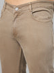 Men's Beige Relaxed Fit Jeans