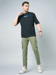 Men's Green Cotton Cargo Trousers