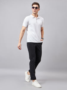 Men's Relaxed Black Pure Cotton Trousers