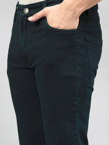 Men's Dark Green Regular Fit Jeans