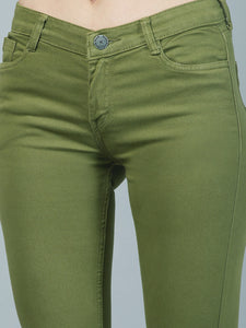 Women's Green Slim Fit Jeans