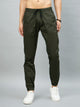 Men's Relaxed Military Green Cotton Jogger Trouser