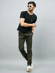 Men's Relaxed Military Green Cotton Jogger Trouser