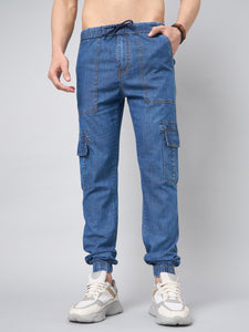 Men's Light Blue Denim Cargo Jogger