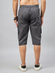 Men's Grey Cotton Three Fourth Shorts