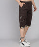 Men's Dark Brown Cotton Three Fourth Shorts