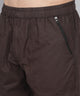 Men's Dark Brown Cotton Three Fourth Shorts