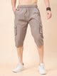 Men's Light Brown Cotton Three Fourth Shorts