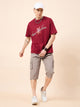 Men's Light Brown Cotton Three Fourth Shorts