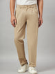 Men Relaxed Light Brown Pure Cotton Trousers