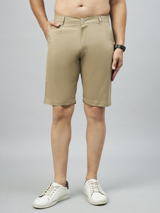 Men's Light Brown Cotton Shorts